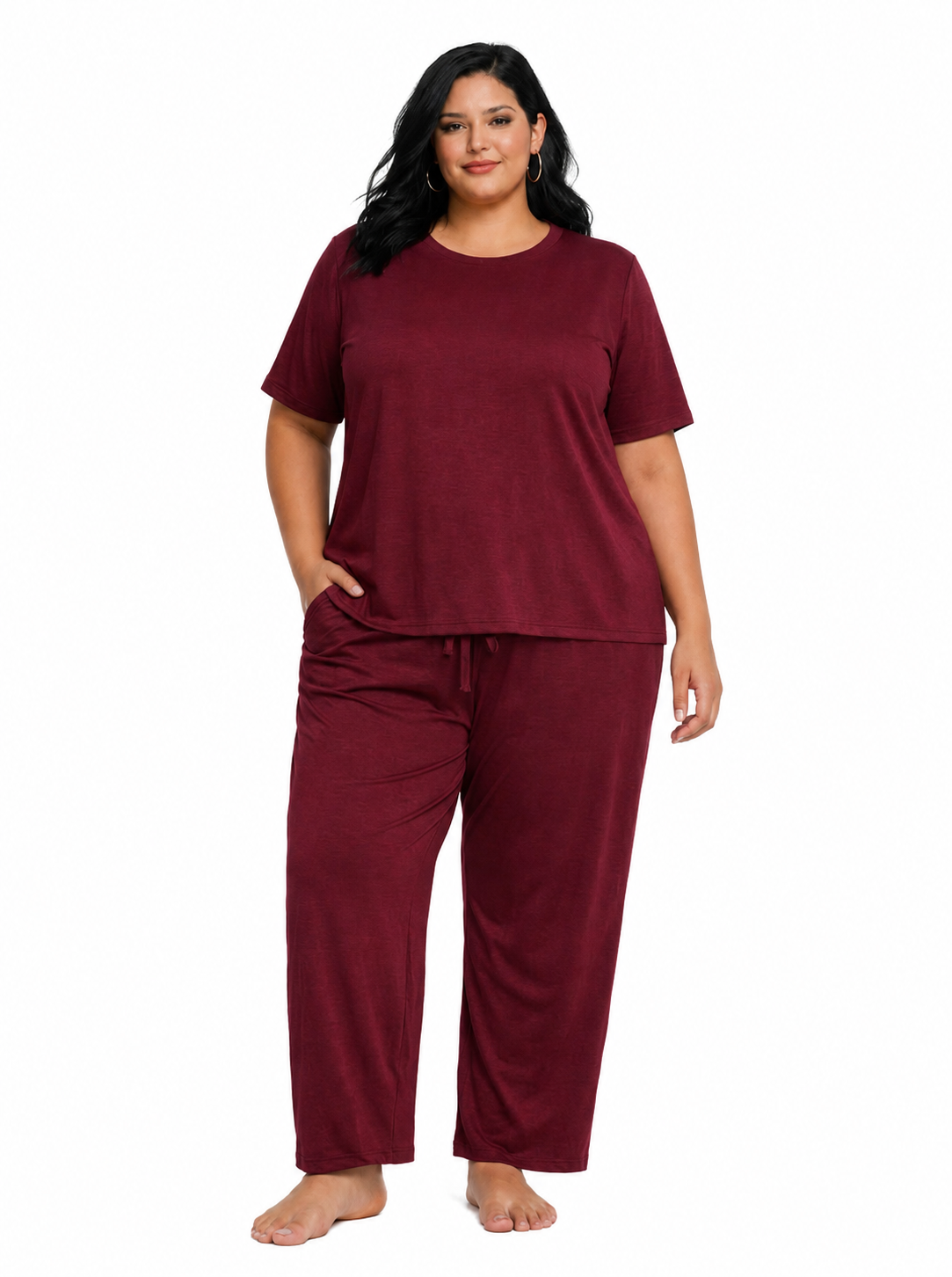 Solid maroon co-ord set
