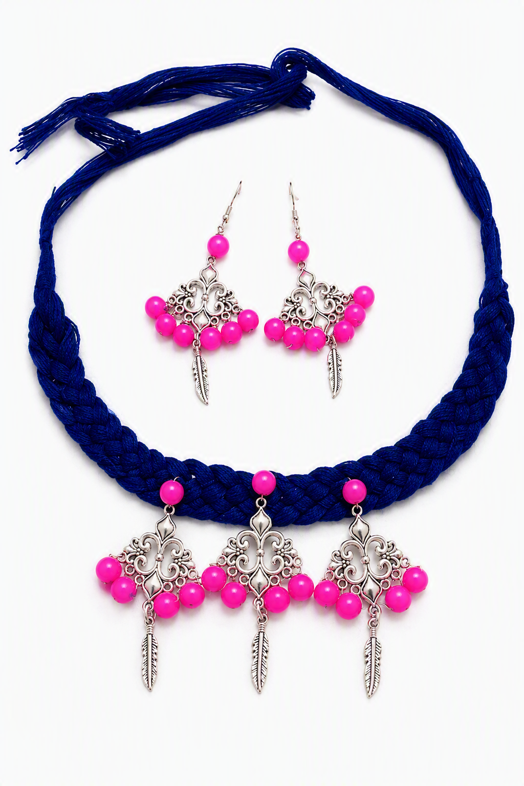 Indigo pink heritage choker