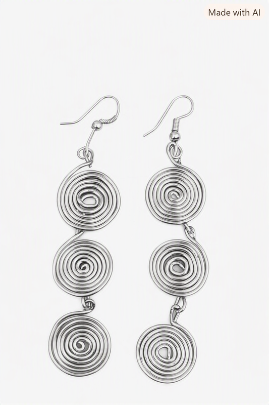 A set of a pair of earrings and ear cuff