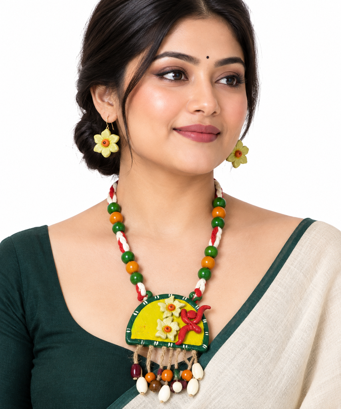 Floral Radiance Clay Jewellery Set