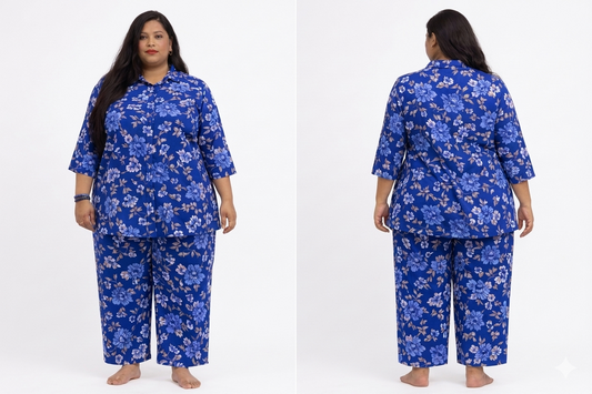 Floral navy blue co-ord set